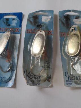Blue Fox Vibrax Vintage X 3 #6 Spinner  11/16 oz  NOS Salmon Pike Lure 90s New